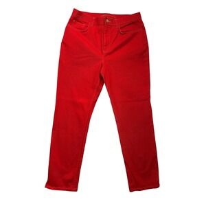 Lauren Ralph Lauren Jeans Womens 8 Red Straight Leg High Rise Denim Pants
